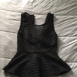 Black see through blouse